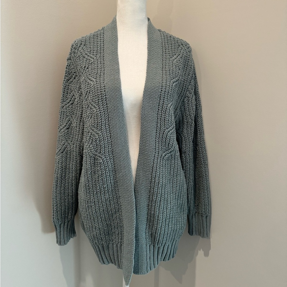 Cozy Light Blue Knit Cardigan Sweater